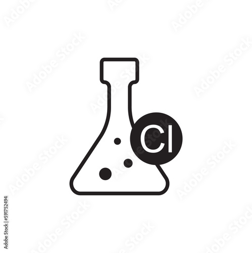 chlorine icon on white background