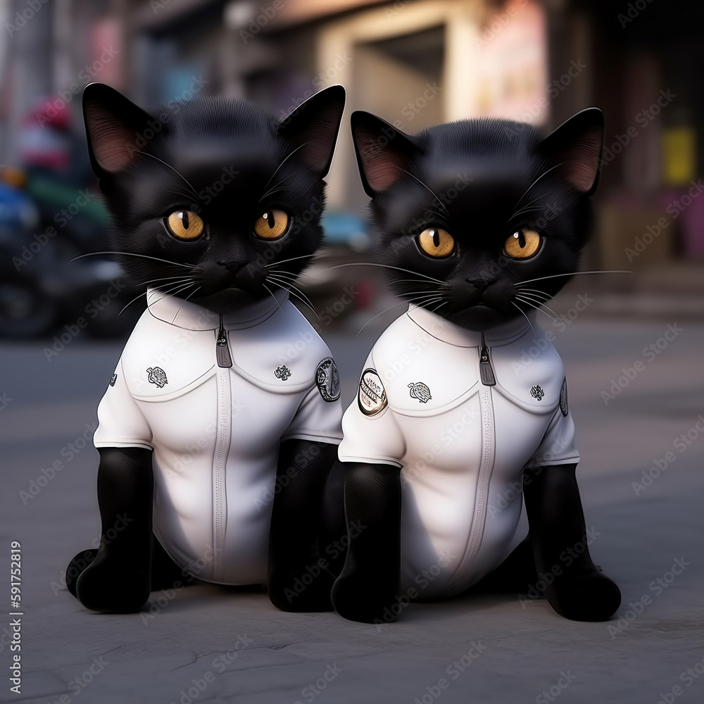 Obraz premium 双子の猫ちゃん