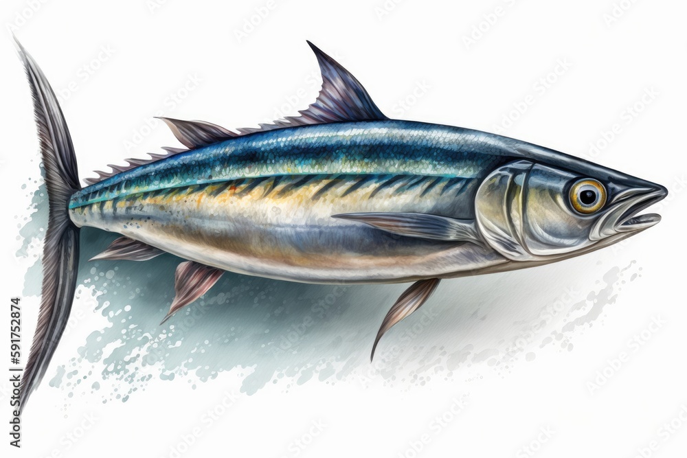 colorful fish swimming in clear blue water. Generative AI colorful fish swimming in clear blue water. Generative AI