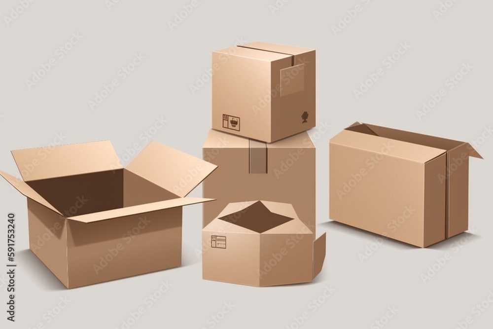 cardboard boxes on white background cardboard boxes on white background