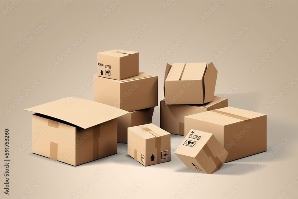cardboard boxes on white background cardboard boxes on white background