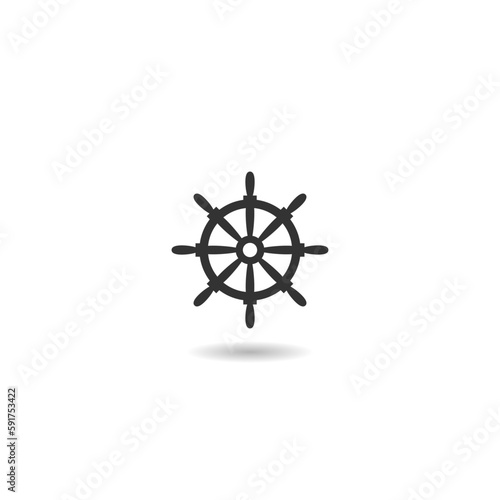 Steering wheel icon with shadow