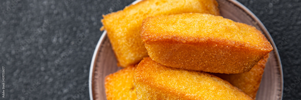 sweet cake financier dessert biscuit cake meal food snack on the table copy space food background rustic top view sweet cake financier dessert biscuit cake meal food snack on the table copy space food background rustic top view