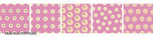 Feminine look, abstract personage, mascot design, funny face, cute icon