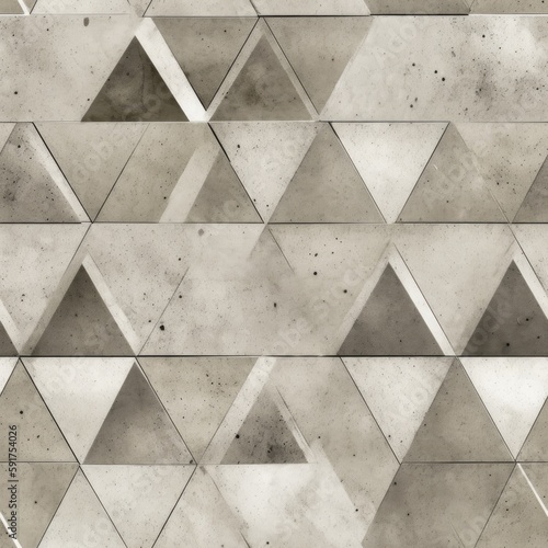 Concrete With Angular, Triangular Pattern. Seamless Wallpaper Background.. Generative AI