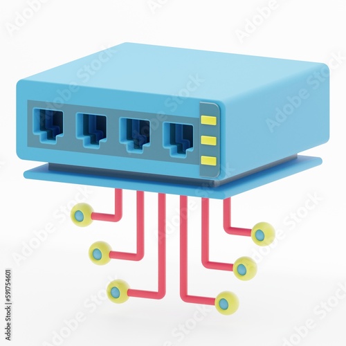 3d icon of Switch network device on computer network for network connectivity