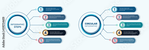 Tree steps infographics design vector can be used for presentations, banner, flow chart, info graph, diagram, annual report, web design. Business concept with 5 options, steps or processes