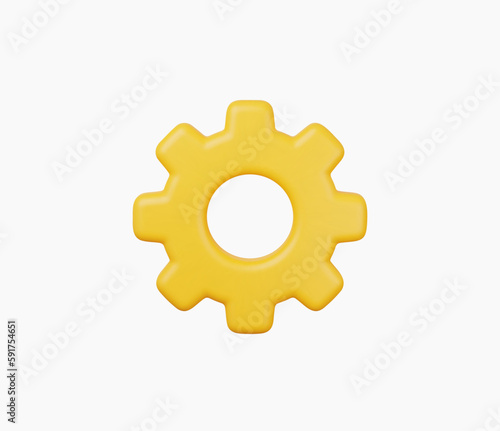 3d Realistic Gear icon vector illustration