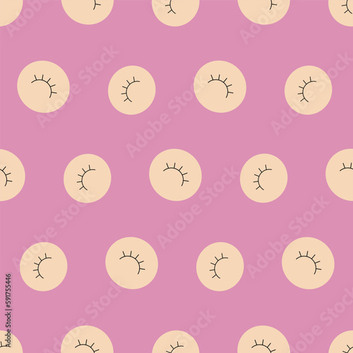 Feminine look, abstract personage, mascot design, funny face, cute icon