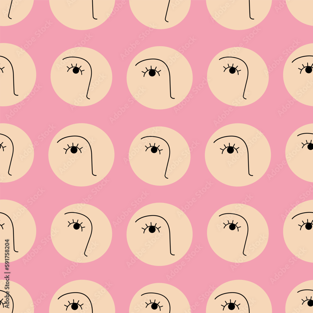 Feminine look, abstract personage, mascot design, funny face, cute icon Feminine look, abstract personage, mascot design, funny face, cute icon