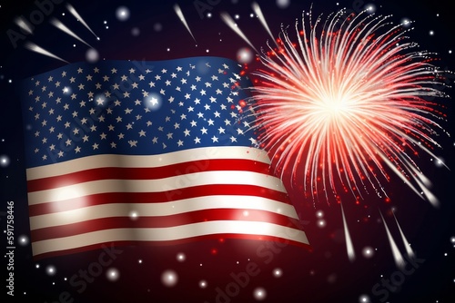 American Independence Day Background. Generative AI