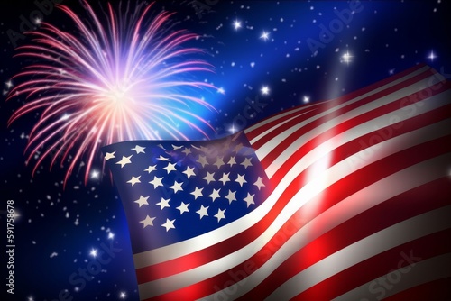 American Independence Day Background. Generative AI