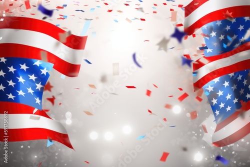 American Independence Day Background. Generative AI