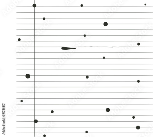 Lined sheet with large dots.