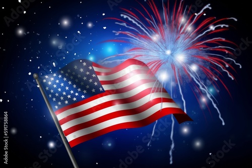 American Independence Day Background. Generative AI