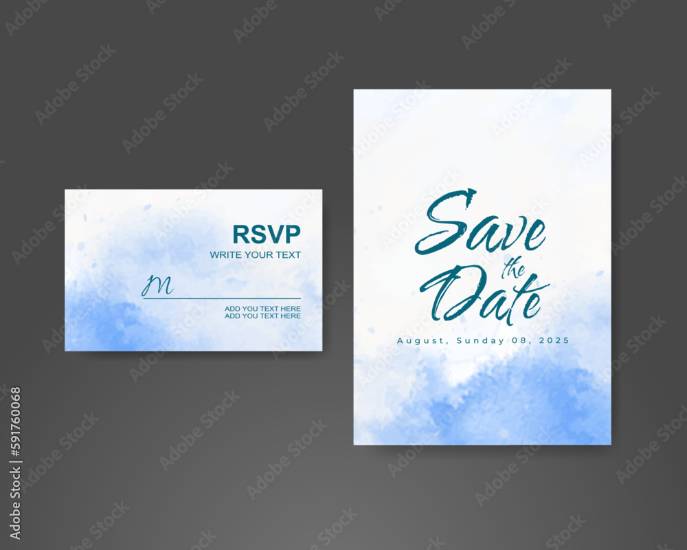 Wedding invitation with abstract watercolor background Wedding invitation with abstract watercolor background