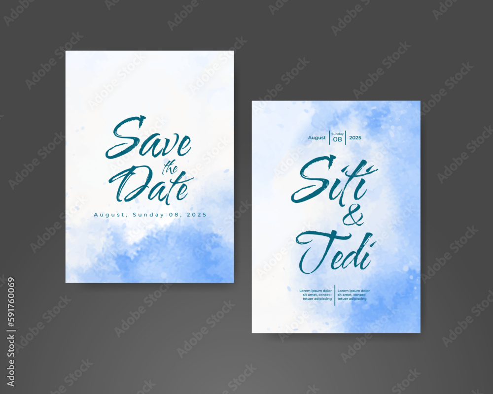 Wedding invitation with abstract watercolor background Wedding invitation with abstract watercolor background