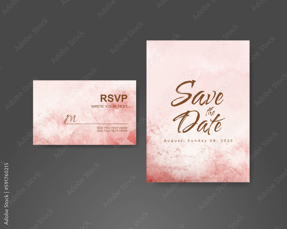 Wedding invitation with abstract watercolor background Wedding invitation with abstract watercolor background
