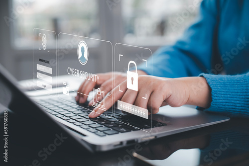 Cyber security and Security password login online concept Hands typing and entering username and password of social media, log in with smartphone to an online bank account, data protection hacker