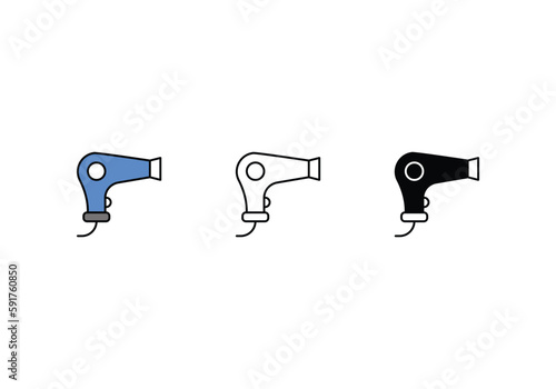 Hair Dryer icon vector stock.
