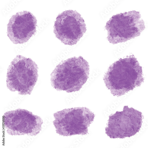 Hand draw purple circular splash watercolor design