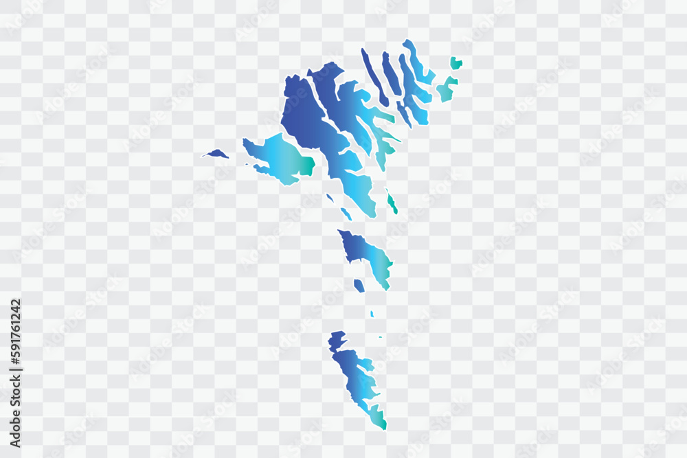 Fototapeta premium Faroe Islands Map teal blue Color Background quality files png