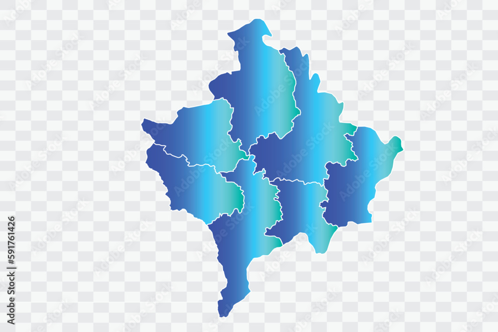 Kosovo Map teal blue Color Background quality files png