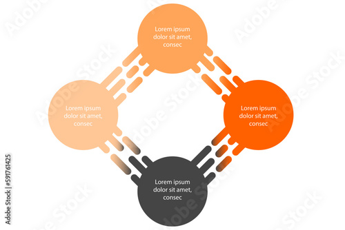 4 segments circular diagram concept. Infographic business design