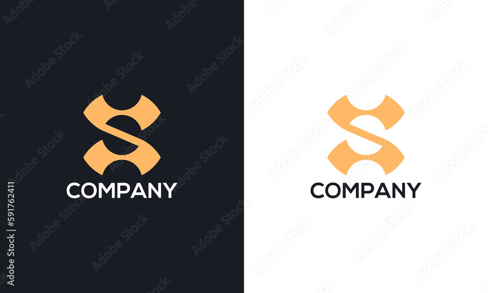 Logo on letter S monogram vector template. Beautiful lettering shape branding design. Logo on letter S monogram vector template. Beautiful lettering shape branding design.