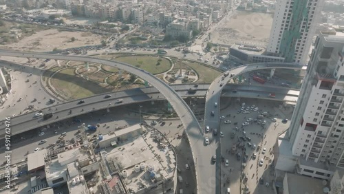 Aerial shot of Kpt Flyover Karachi photo