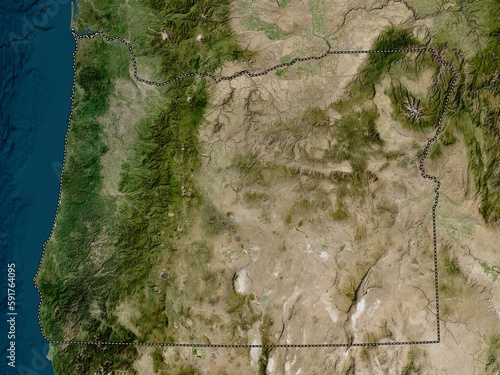 Oregon, United States of America. Low-res satellite. No legend photo