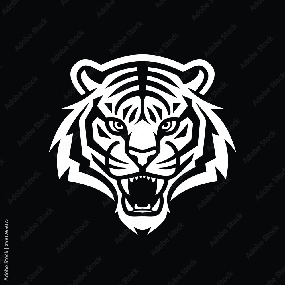 tiger head vector furious angry esport mascot