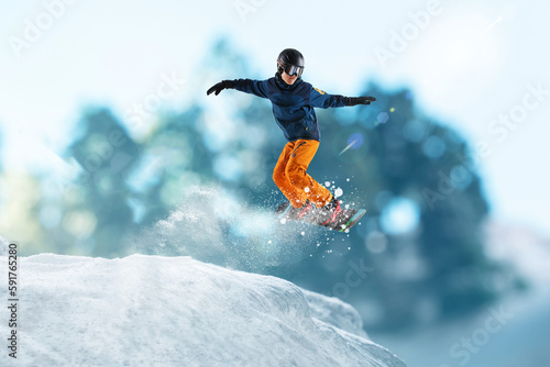 Ski young man