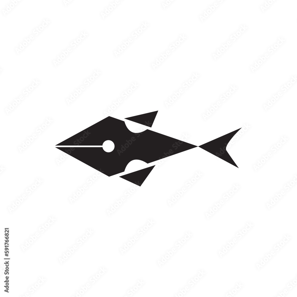 fish pen logo design illustration vector abstract fish pen logo design illustration vector abstract