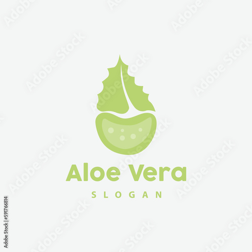 Aloe Vera Logo, Herbal Plant Vector, Illustration Symbol Icon Simple Design
