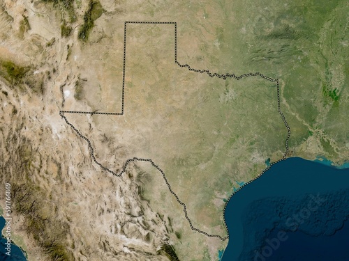 Texas, United States of America. Low-res satellite. No legend photo