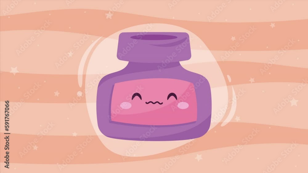 ink bottle supply kawaii animation ink bottle supply kawaii animation
