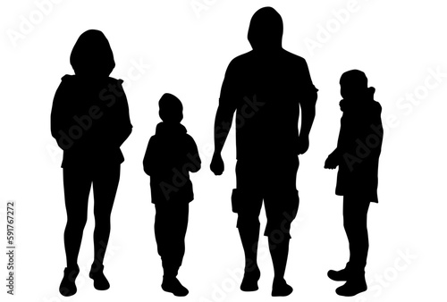 Family silhouettes concept background