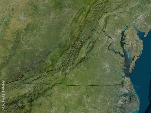 Virginia, United States of America. Low-res satellite. No legend