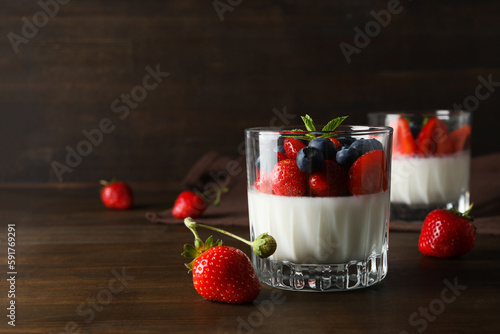 Delicious dessert - Panna Cotta  space for text