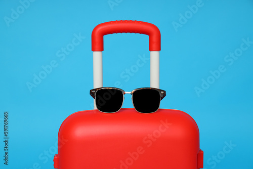 Travel and vacation, holidays, composition with suitcase