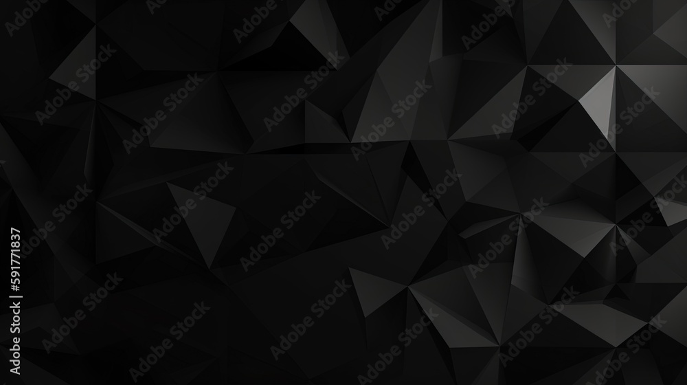 Black polygonal abstract background. Triangular 3d texture.Generative Ai Black polygonal abstract background. Triangular 3d texture.Generative Ai