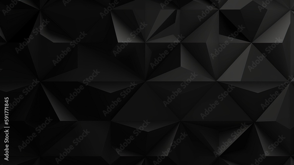 Black polygonal abstract background. Triangular 3d texture.Generative Ai Black polygonal abstract background. Triangular 3d texture.Generative Ai