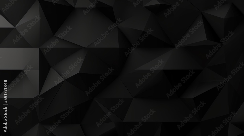 Black polygonal abstract background. Triangular 3d texture.Generative Ai Black polygonal abstract background. Triangular 3d texture.Generative Ai