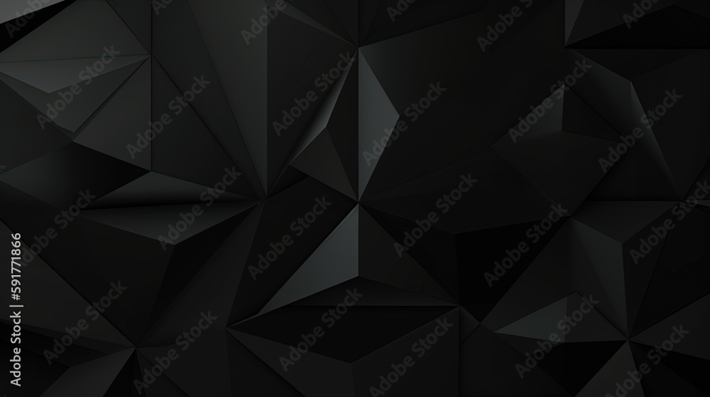 Black polygonal abstract background. Triangular 3d texture.Generative Ai Black polygonal abstract background. Triangular 3d texture.Generative Ai