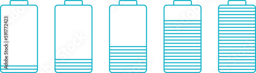 battery charge, battery charge indicator, battery icons, disassembled into convenient layers