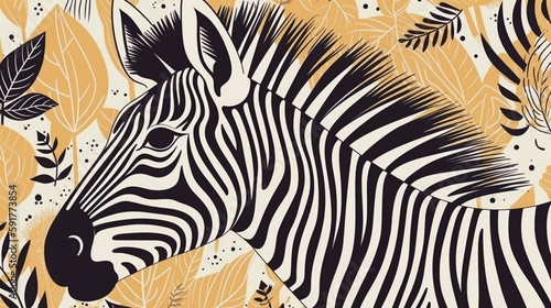 Zebra pattern background texture design  close up  zebra stripes  black and white  animals  horse  Generative AI