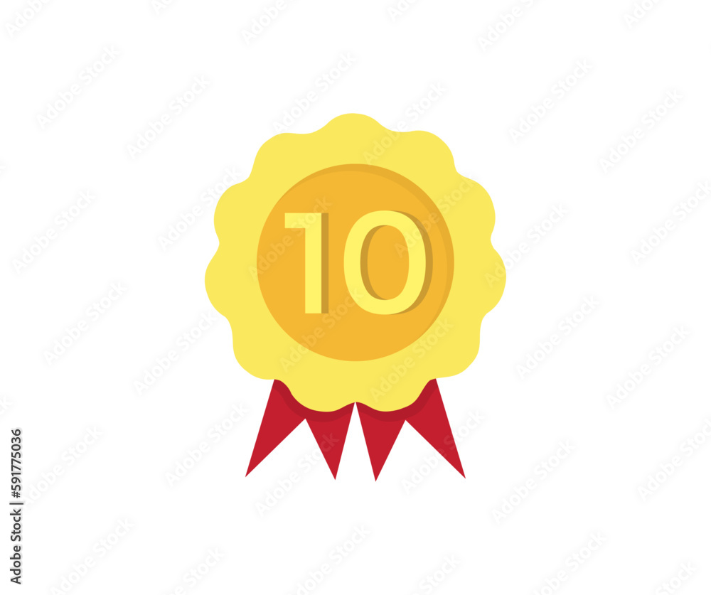 10 or number ten on modern golden rosette award logo design. Modern rosette star with shadow and three image clipart seal stamp, 10 icon badge vector design and illustration.
10 or number ten on modern golden rosette award logo design. Modern rosette star with shadow and three image clipart seal stamp, 10 icon badge vector design and illustration.