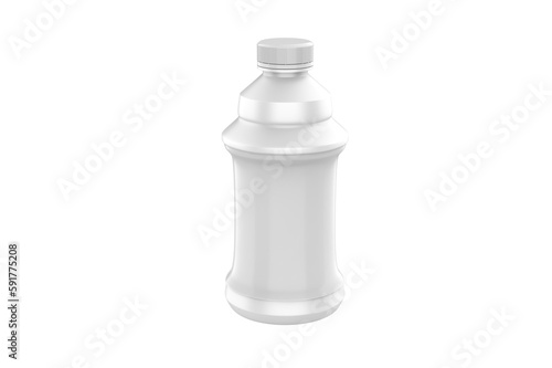 Matte Juice Bottle Mockup Isolated On White Background. 3d illustration