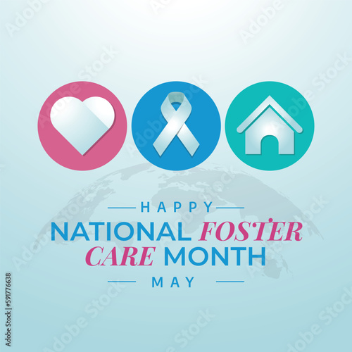 vector graphic of national foster care day good for national foster care day celebration. flat design. flyer design.flat illustration.